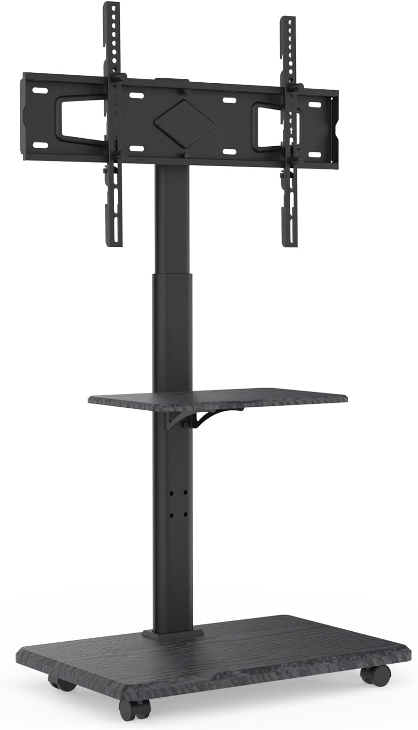 Thumbnail 6 de XTRARM Delphos Support TV Mobile sur roulettes avec socle en bois, 32 à 70 pouces, VESA jusqu’à 600x400