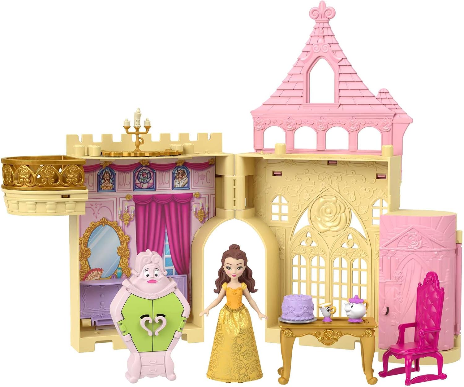 Detalle de Mattel Disney Princess Castello Carrozza (HWX17) playset 2 in 1 trasformabile con mini bambola Aurora