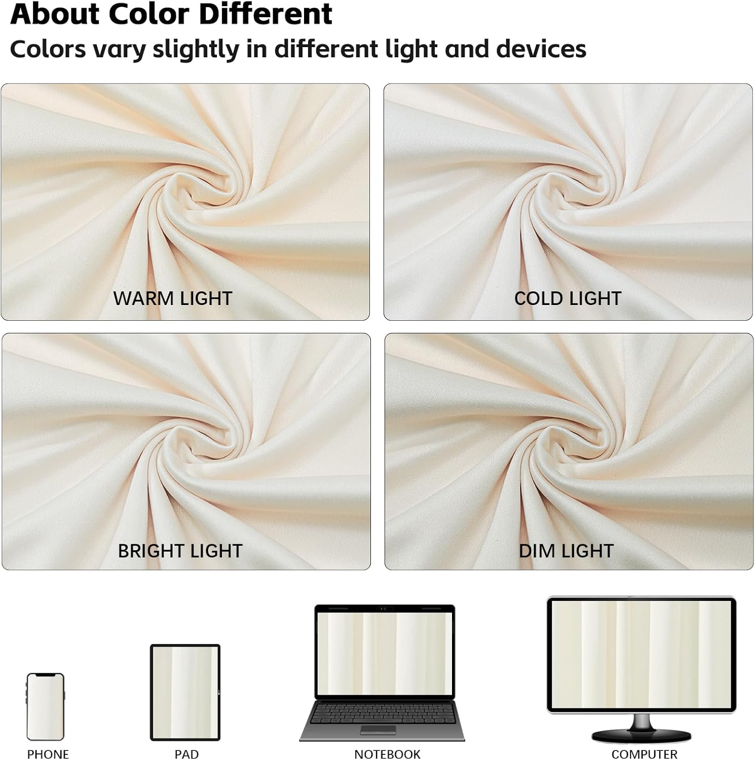 Thumbnail 6 de ESGOTBME 20x10ft Wrinkle-Free Ivory Backdrop Curtain (4 Panels, Soft Drape for Parties & Photography)