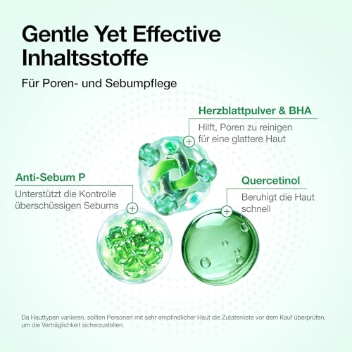 Detalle 2 de ANUA Heartleaf Quercetinol Pore Deep Cleansing Foam – Sanfte Tiefenreinigung mit Heartleaf & Hyaluronsäure