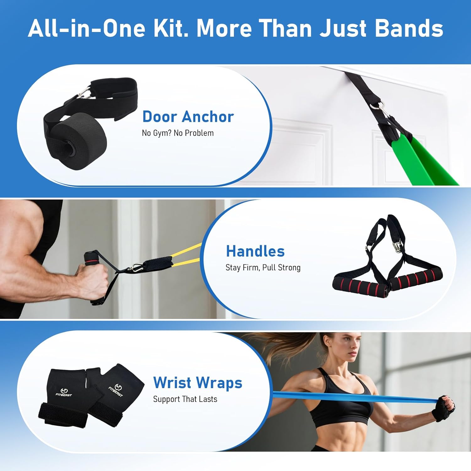 Thumbnail 4 de FitBeast Resistance Bands Set for Home Workouts 🏋