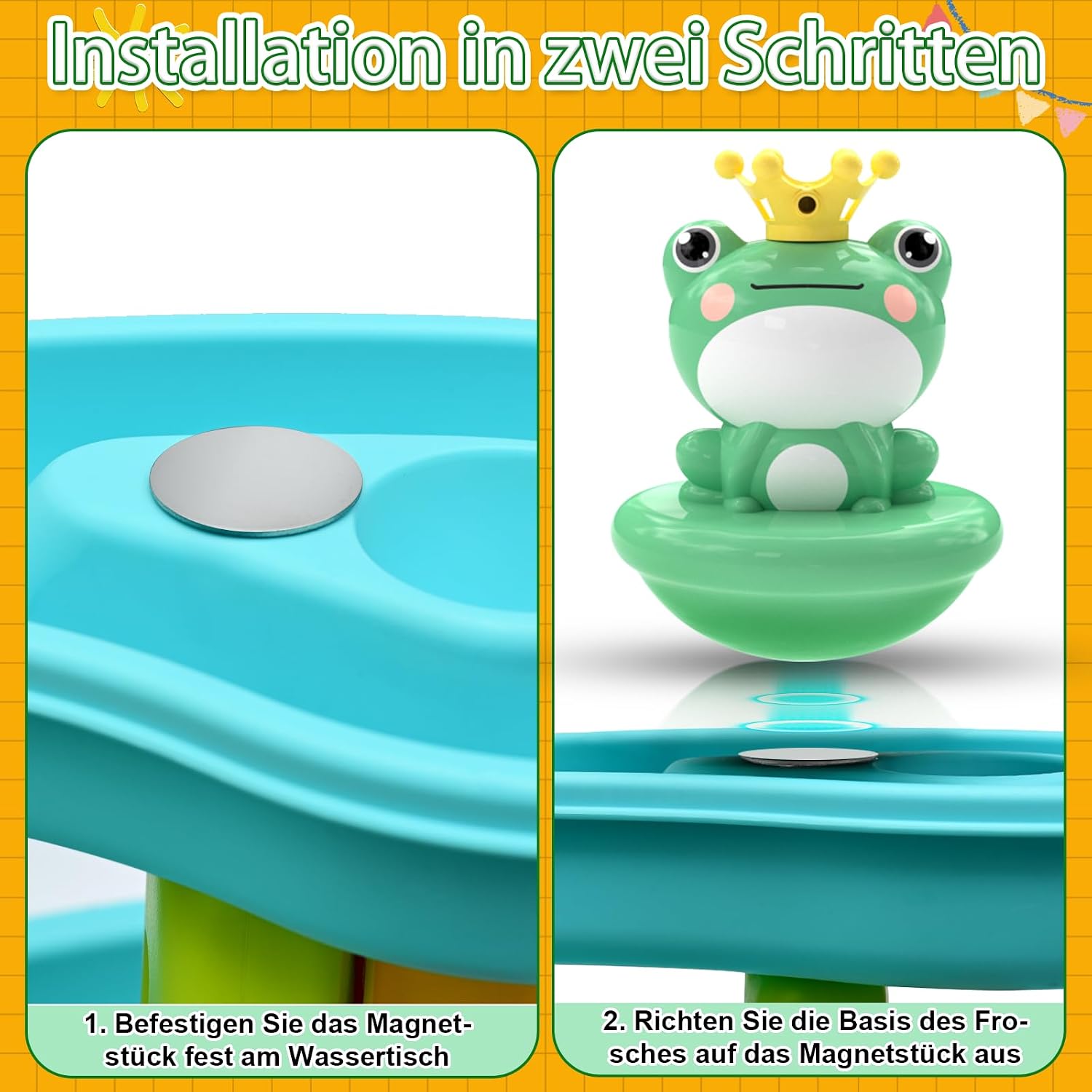 Detalle de weirtoya Wasserpumpe für Wasserspieltisch Kleinkinder – kabellose 3,7-V Spielpumpe mit Magnetmontage