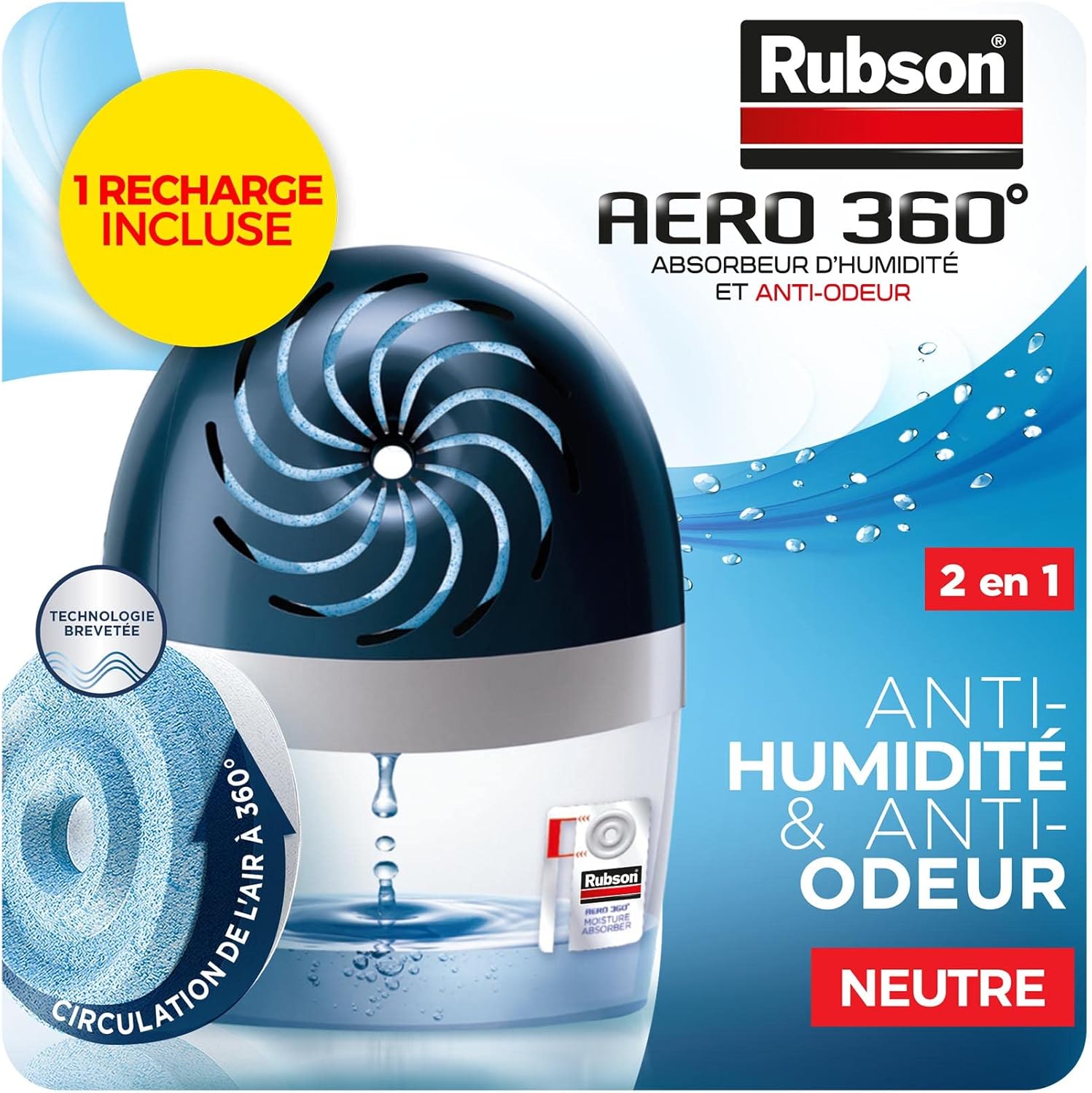 Thumbnail 4 de Rubson AERO 360 Recharges en tabs neutres et Absorbeur d'humidité pour pièce de 20 m²