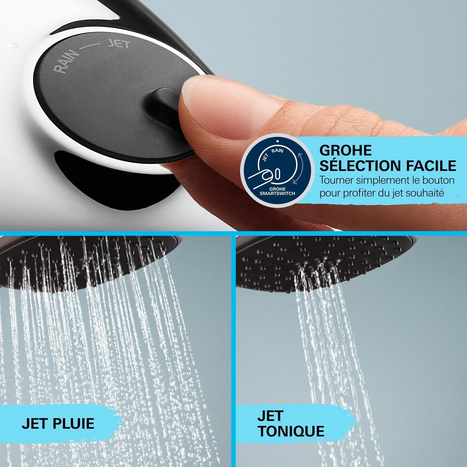 Thumbnail 1 de GROHE Vitalio Comfort 110 Ensemble de douche – Pommeau Cube 2 jets et flexible 1,5 m, chrome