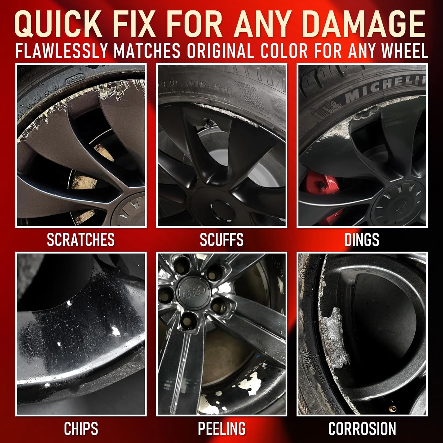 Thumbnail 1 de SMAPHY Matte Black Rim Touch-Up Paint for Wheels 🖌
