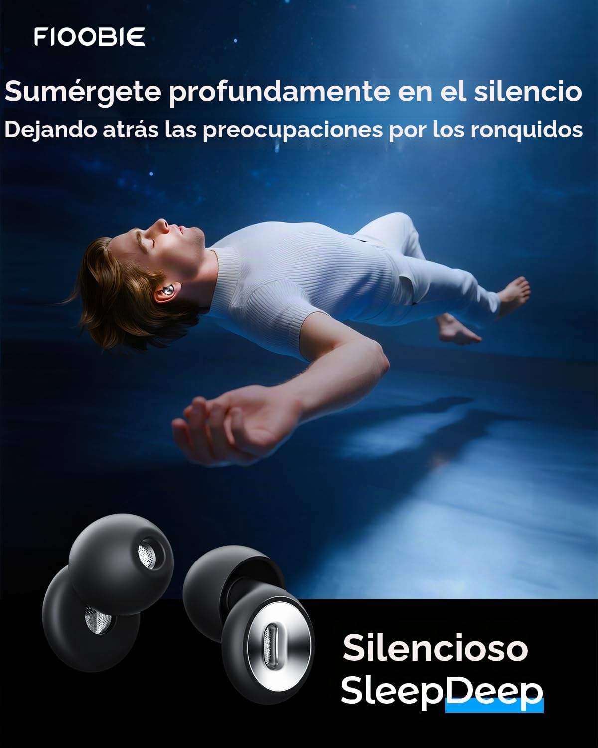 Thumbnail 1 de Fioobie Tapones Oídos Ruido Dormir Pro-46dB Anti-Ruido | Filtro AcousticWave Reutilizables