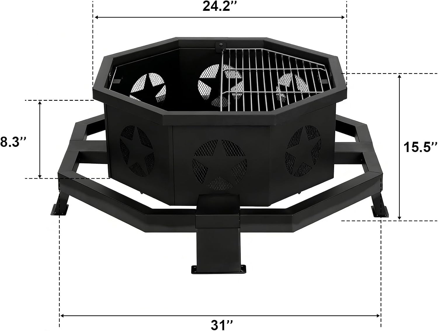 Detalle 1 de Hykolity Fire Pit, 31-Inch
