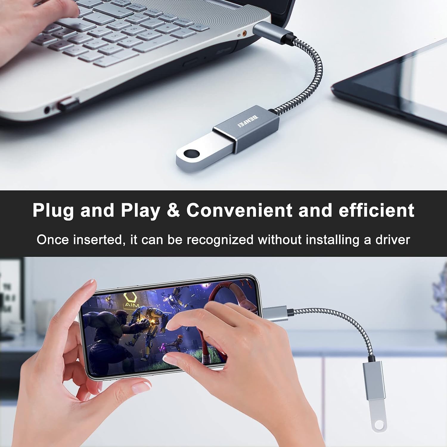 Detalle de BENFEI Adattatore USB C 3.0 2 confezioni