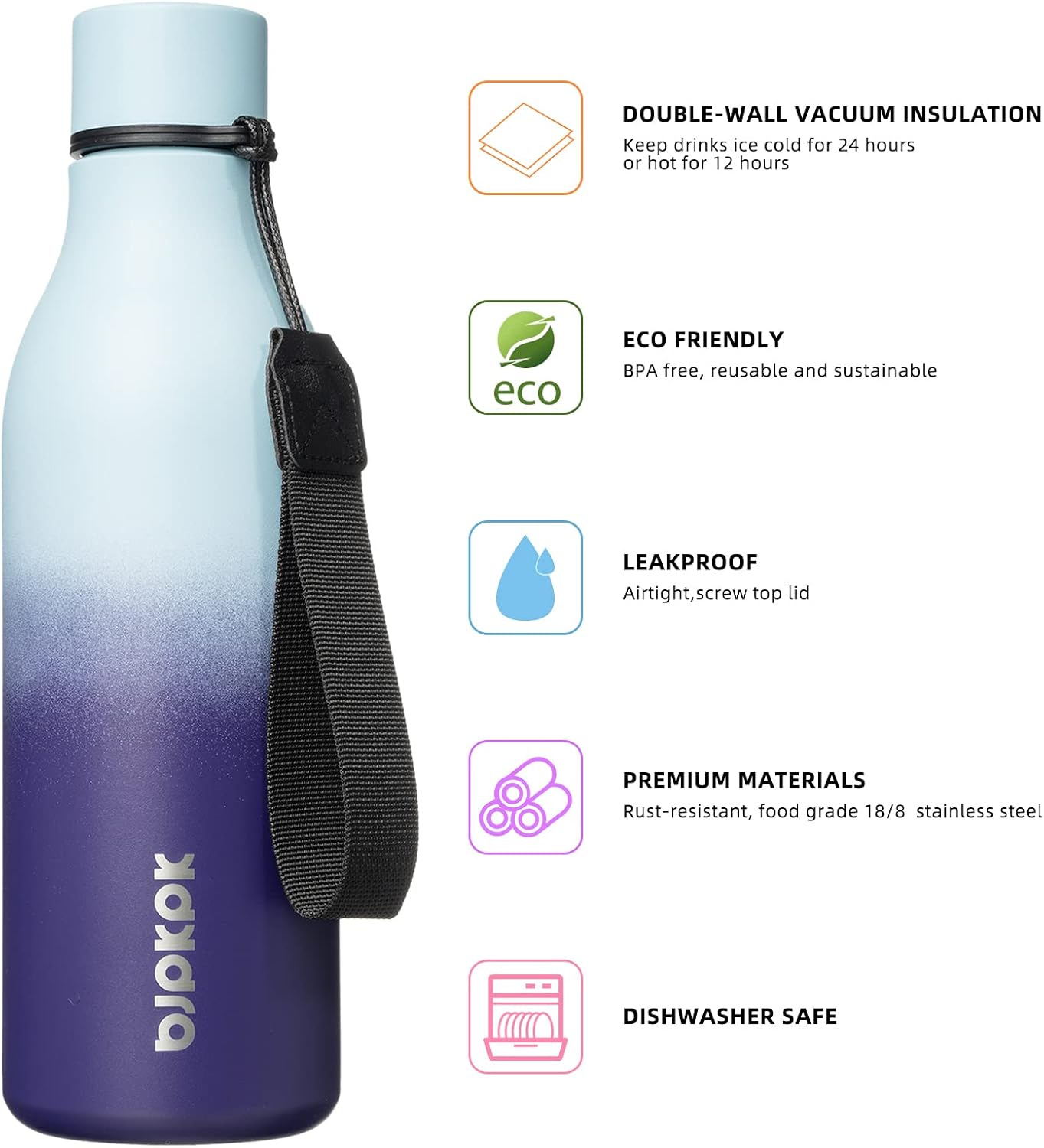Thumbnail 1 de BJPKPK insulated water bottle 18 oz