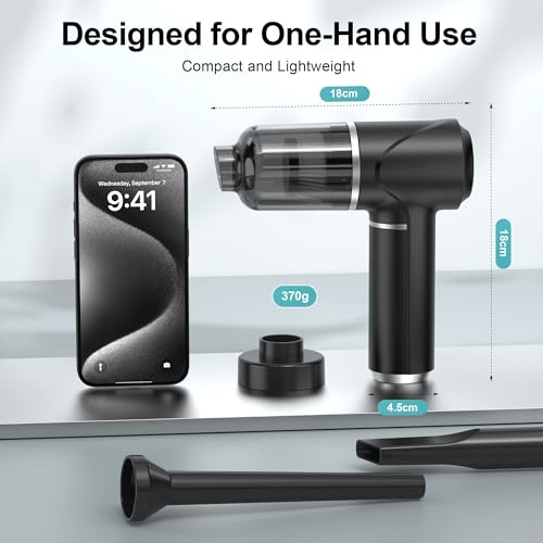 Detalle de Piarhlie Aspirador de Mano 30kPa – Mini, sin cable y portátil para coche, hogar y oficina
