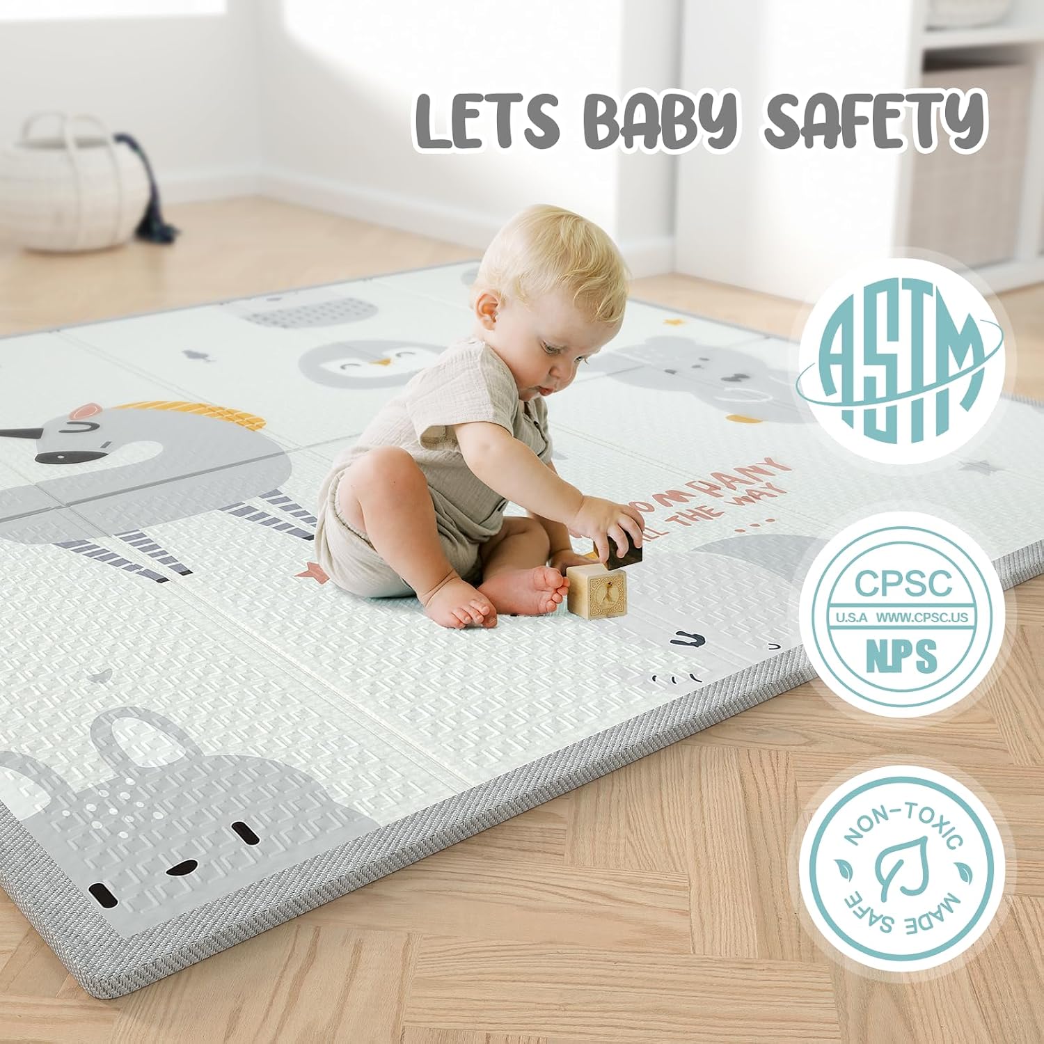 Detalle de Cafolatt Laufstall Baby 120x120 cm – sicherer Spielbereich mit atmungsaktiver Netzmatratze