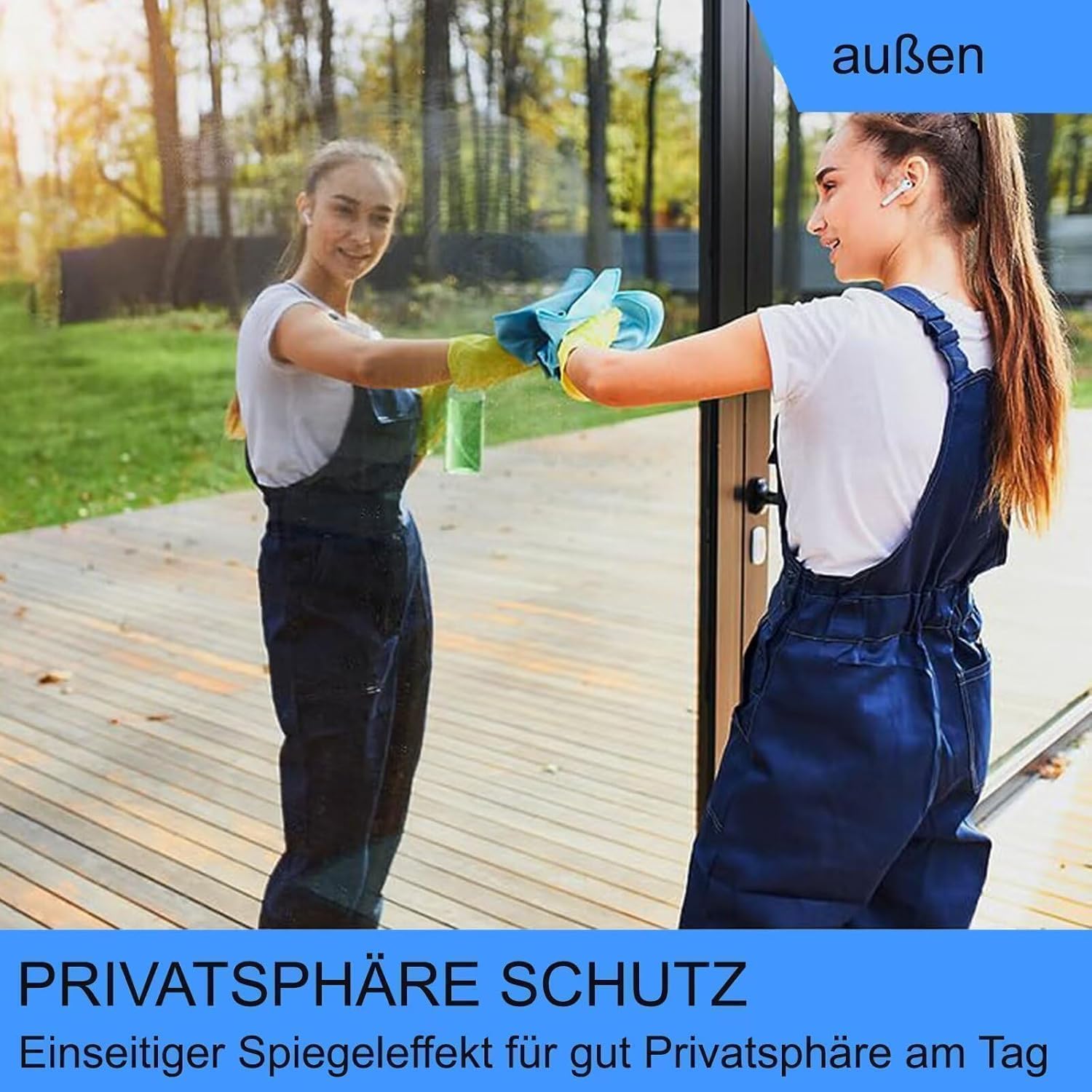Thumbnail 3 de Silber 44.5X200cm UV Schutzfolie – Spiegelfolie Fenster mit Hitzeschutz und Selbstklebend