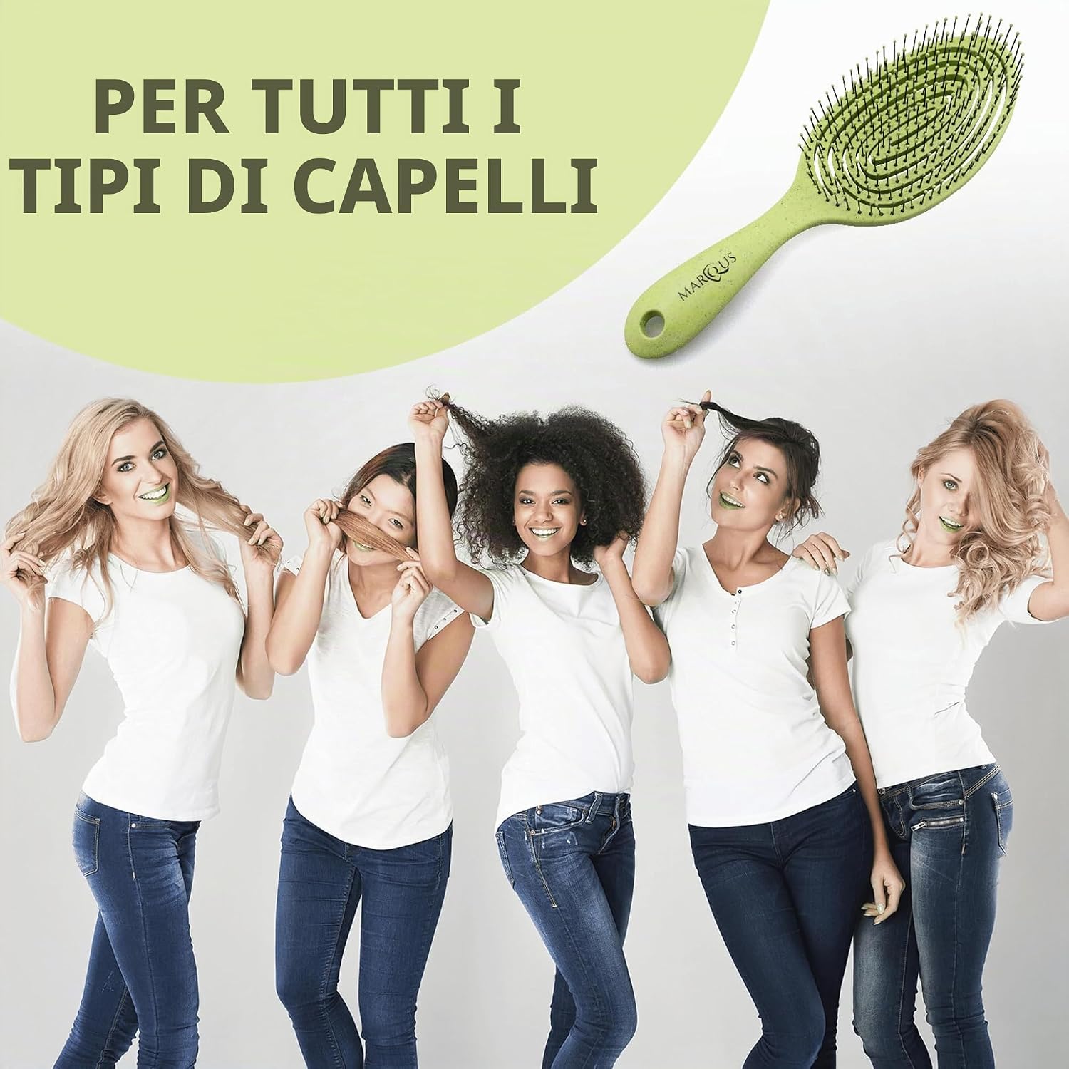 Detalle de marQus Spazzola Districante per Capelli – Materiali a Base Vegetale Biodegradabile, 1 Pezzo