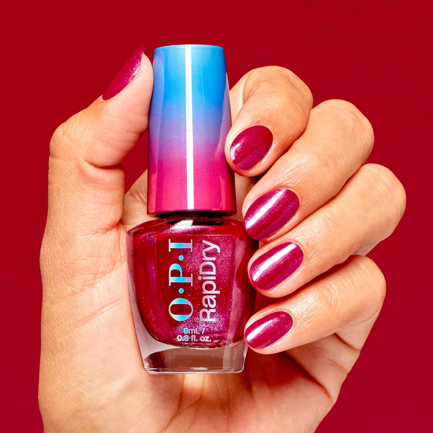 Detalle de OPI RapiDry Vernis à ongles – Rouge et Bordeaux, séchage rapide (9 ml)