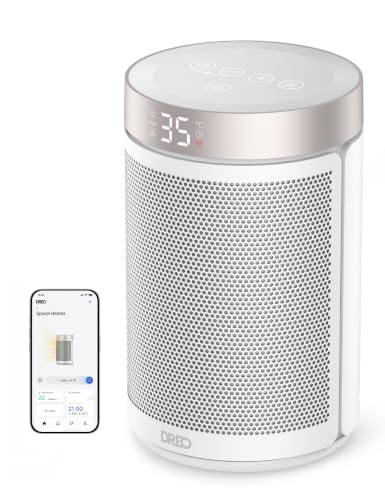 Detalle de DREO Termoventilatore PTC 1500 W, 34 dB, termostato e timer 12 ore