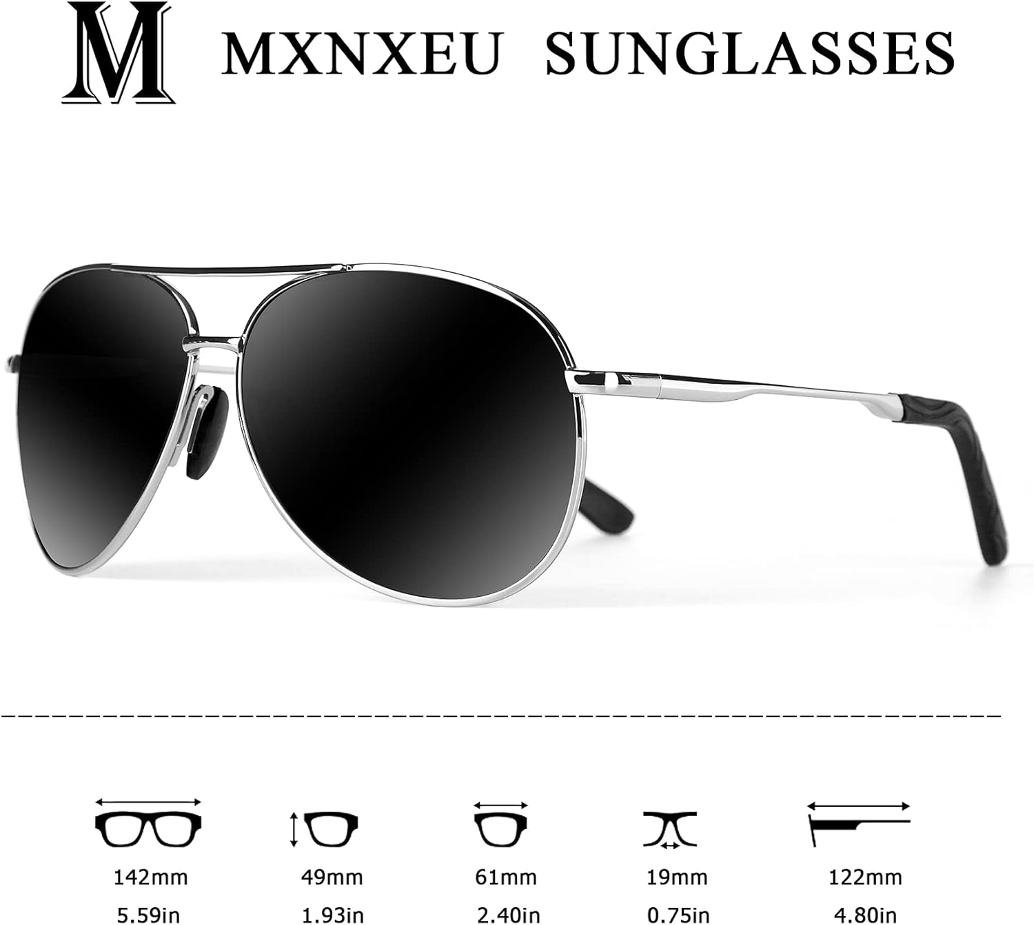 Detalle de MXNXEU Sonnenbrille Herren Fahrerbrille Polarisierte UV400 – Leichtes, unisex Modell aus Aluminium-Magnesium