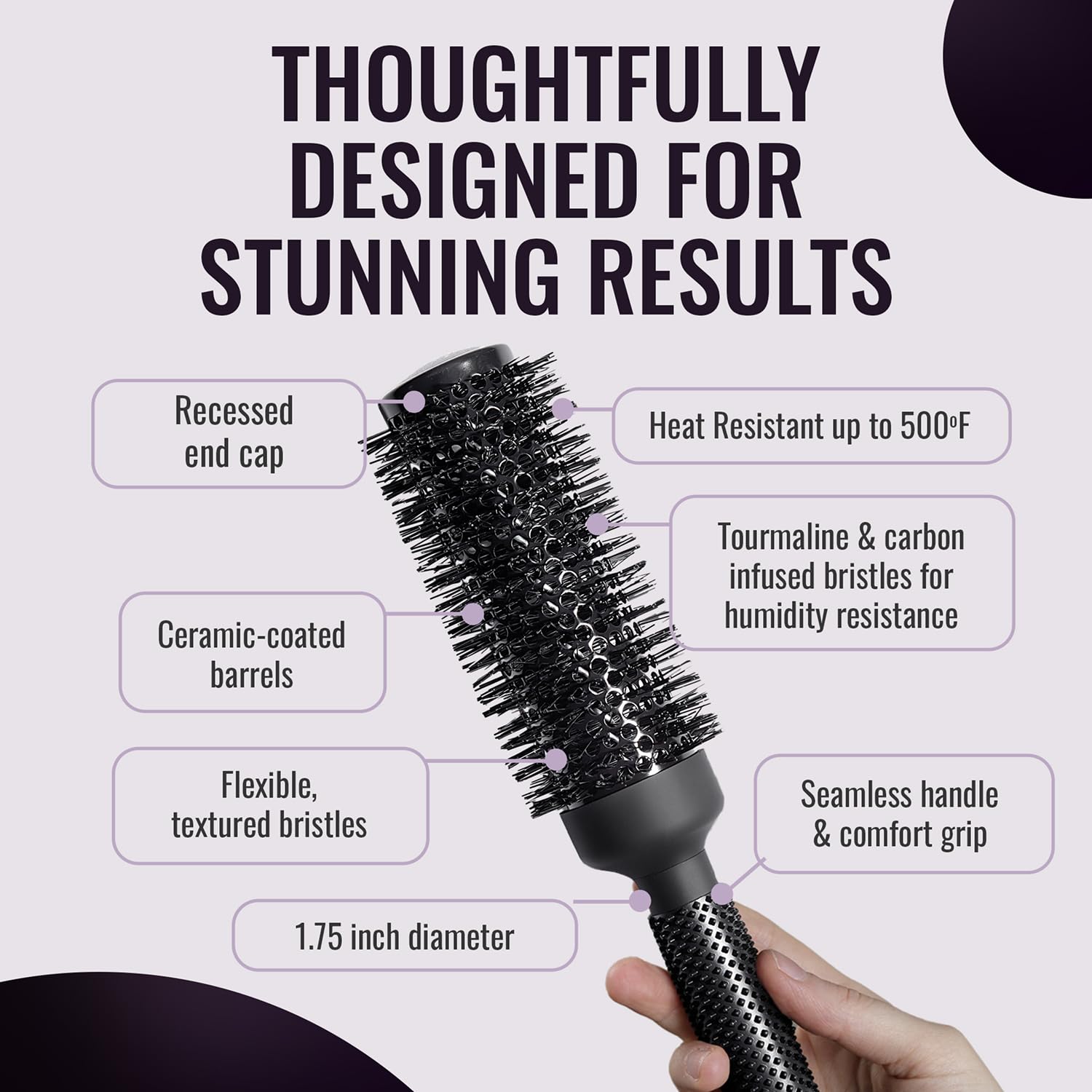 Detalle 2 de ERGO Ceramic Ionic Round Brush for Blow Out - 1.75" Barrel