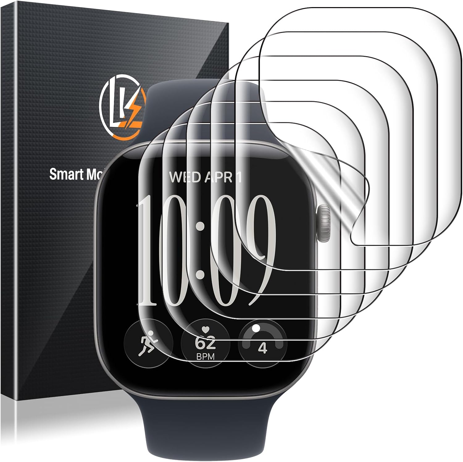 Detalle de LK Apple Watch Series 12/11/10 46mm Screen Protector, Self-Healing TPU Film, 6-Pack