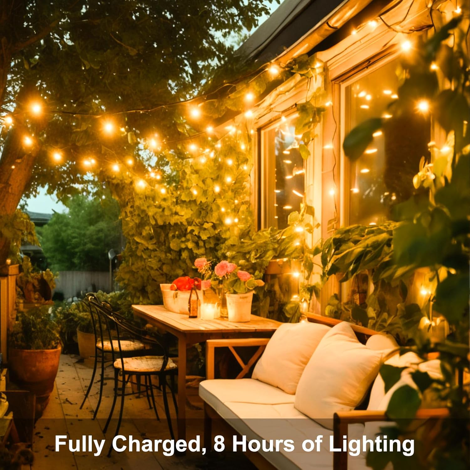 Thumbnail 5 de FFZZKJ solar string lights outdoor garden – 120 LED, 12m, warm white, IP65, 8 modes