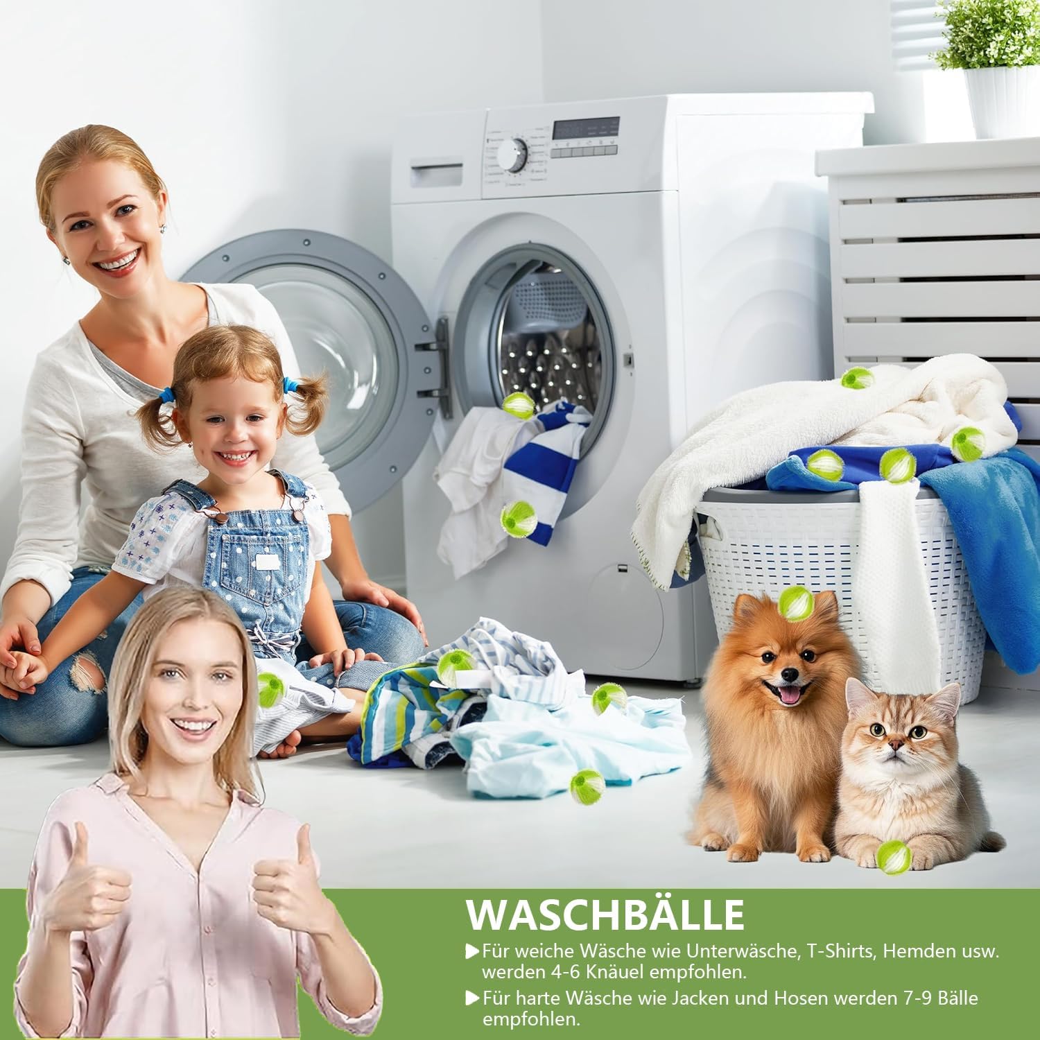 Thumbnail 2 de HOKYYCC Tierhaarentferner Waschmaschine – 12 wiederverwendbare Fusselbälle gegen Katzenhaare