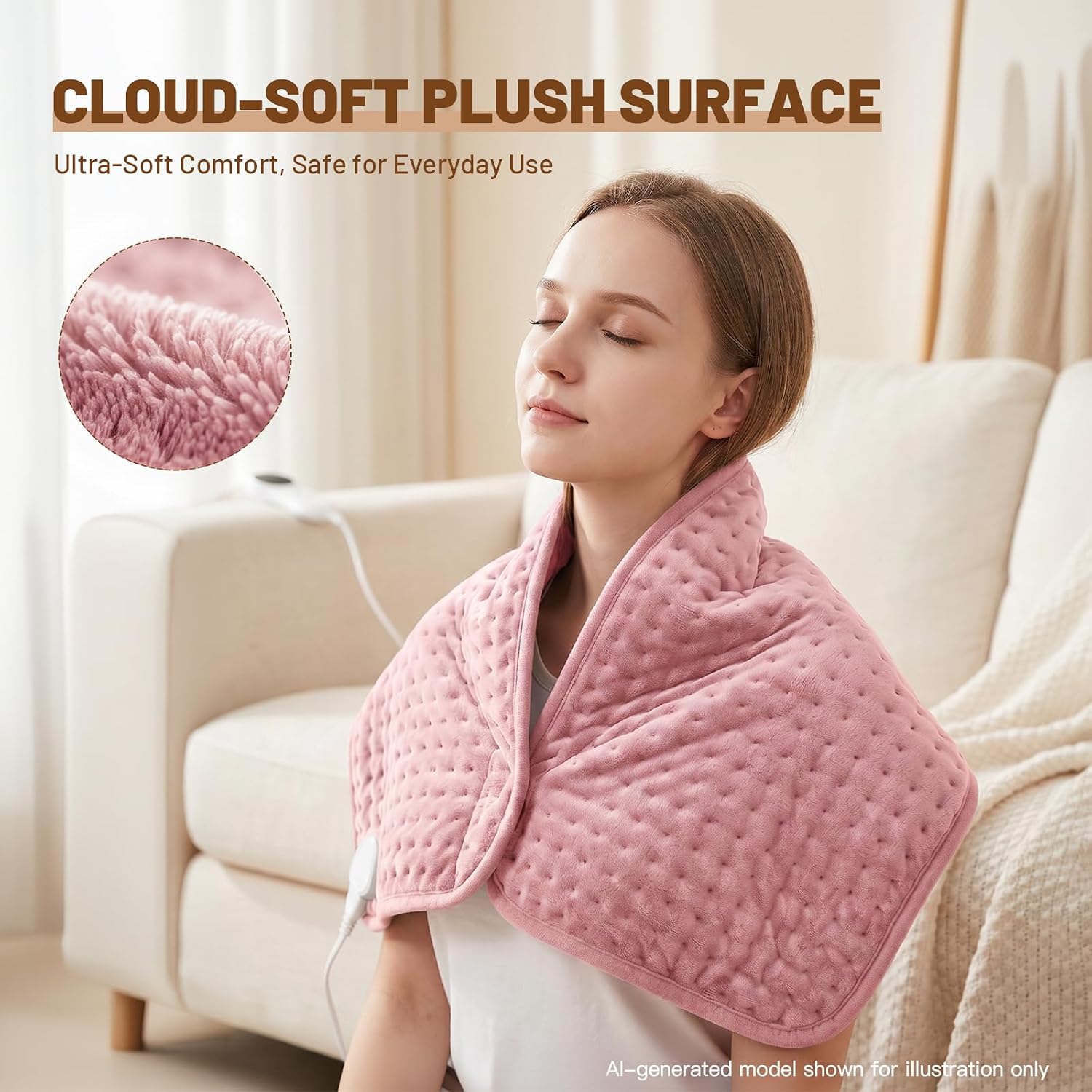 Detalle de Bistee TK-HP6030 Heating Pad, 24 x 12 in, 9 heat settings and 4 timers