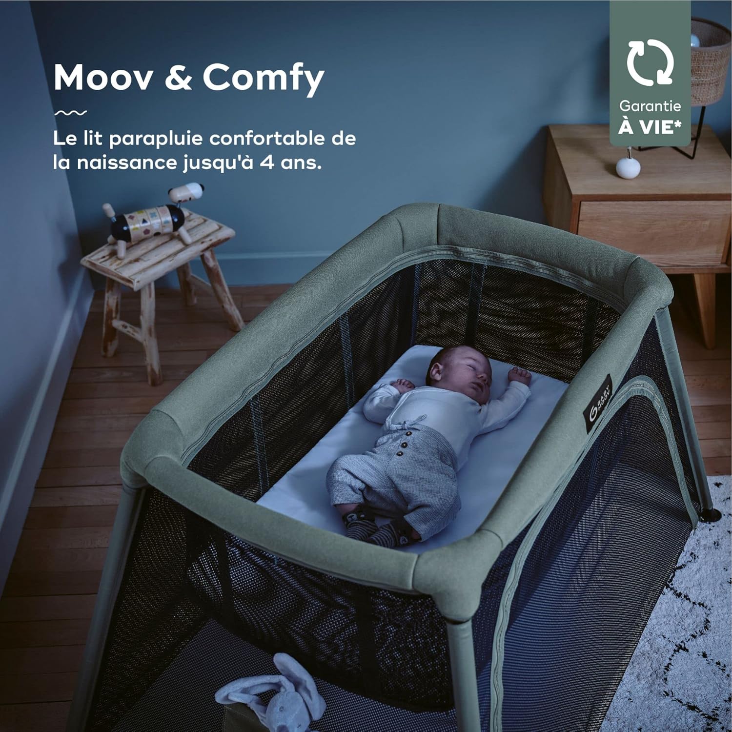Detalle 2 de Babymoov Moov & Comfy 3-in-1 Travel Cot with Removable Newborn Insert