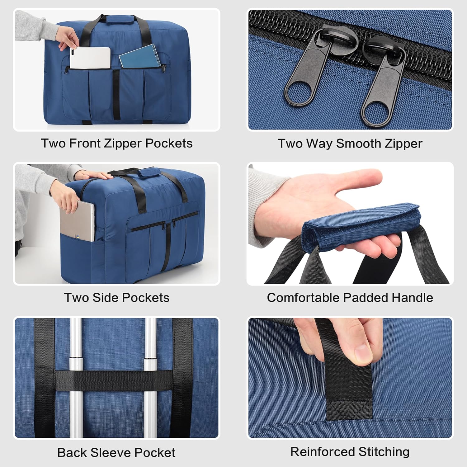 Detalle 2 de YOUNGOA Grand Sac de Voyage 110L — Sac pliable et étanche XXL bleu