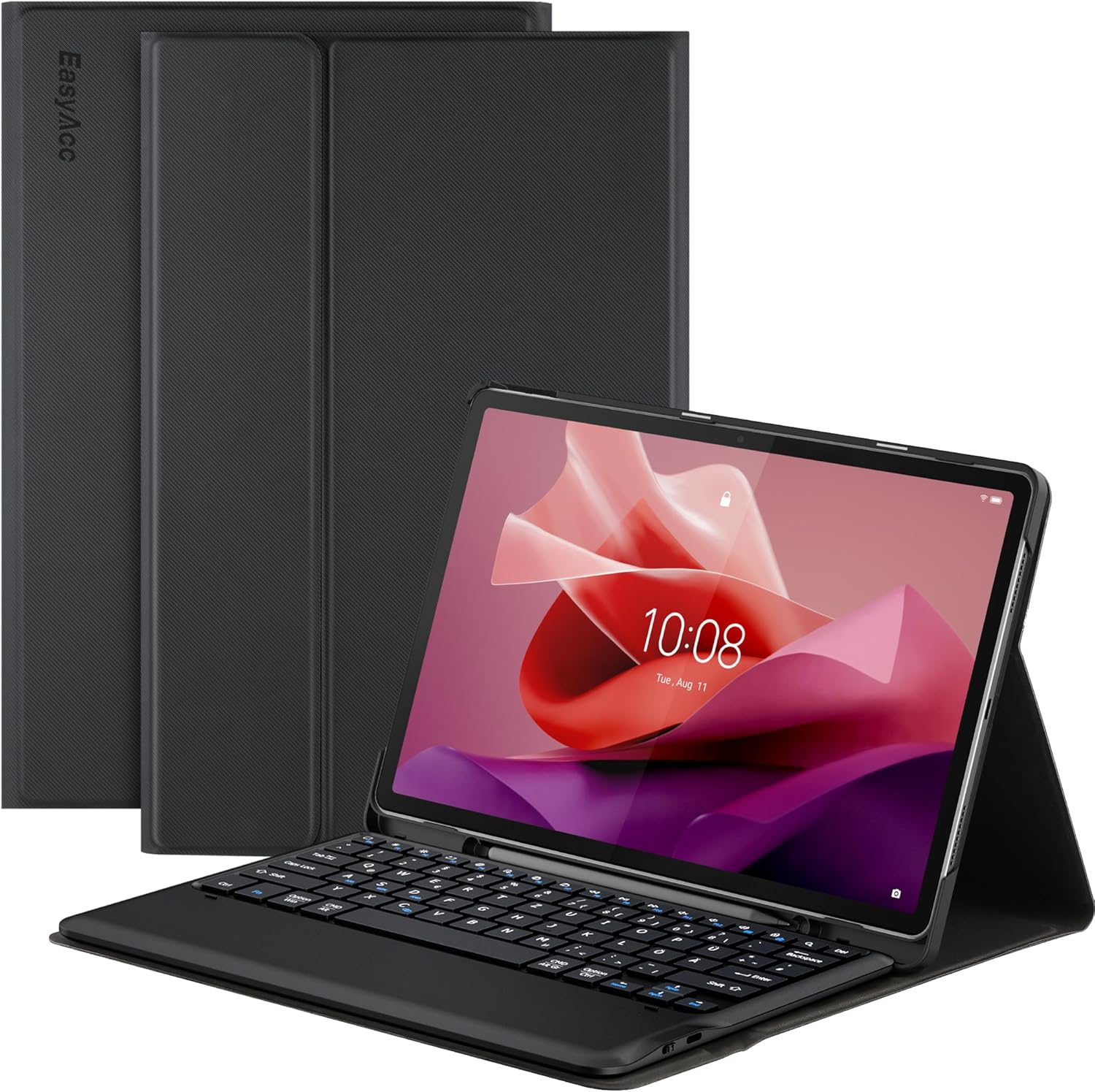 Detalle de EasyAcc Tastaturhülle für Lenovo Tab P12 (2023) 12,7 Zoll – abnehmbar, Bluetooth QWERTZ mit Stifthalter, schwarz