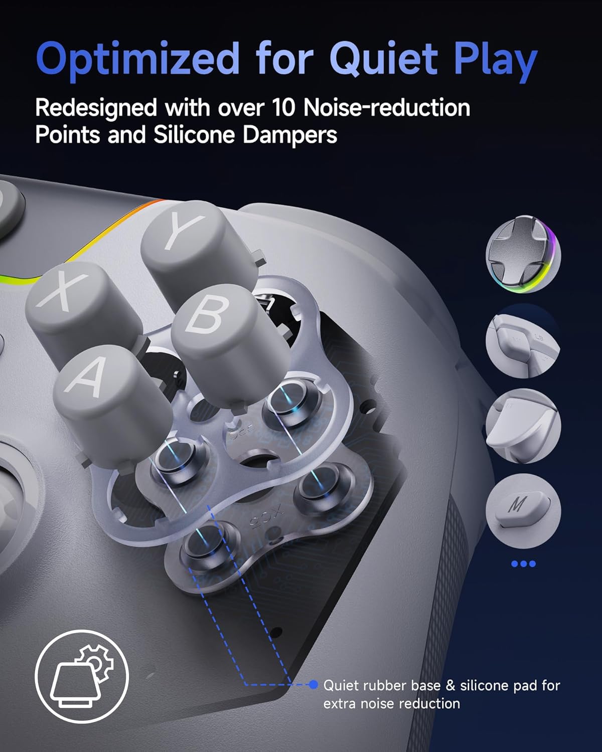 Thumbnail 1 de EasySMX X05 Pro Wireless Controller for PC — Ergonomic, Quiet-Touch & Docked Charging