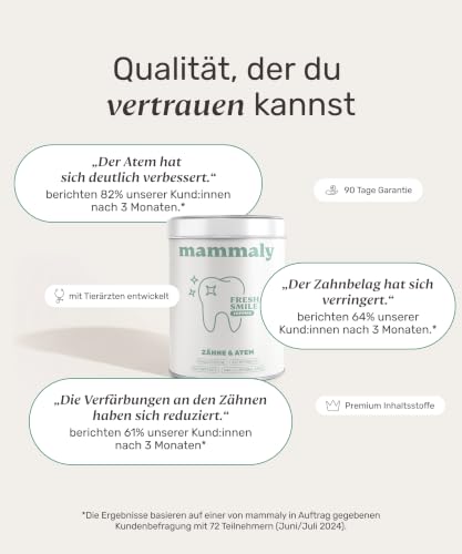 Detalle de mammaly Fresh Smile® Futtertopping Zahnpflege-Komplex – Zahnpflege-Topping für Hunde (bis 60 Tage)