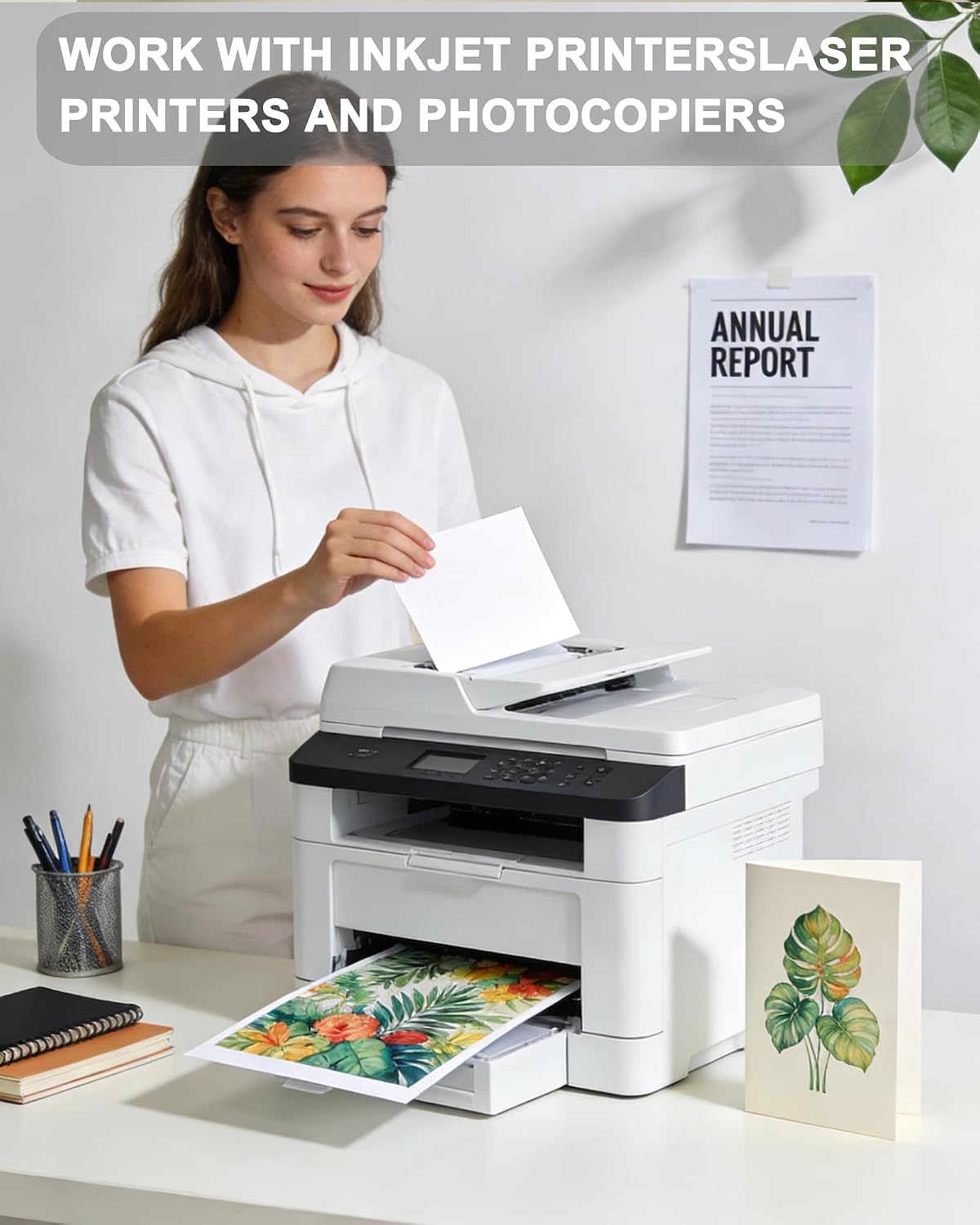 Thumbnail 4 de WritePads Veritas White Cardstock, 110 lb, 8.5 x 11, 300 Sheets