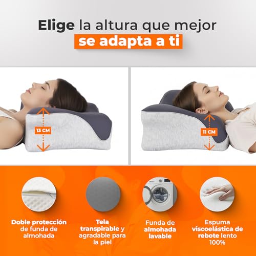 Thumbnail 4 de AN-TEAM Almohada Cervical Ergonómica con Funda Adicional – Espuma Viscoelástica