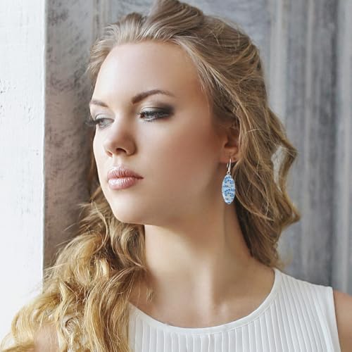 Detalle 1 de Classique Ovale Boucles d'Oreilles Pendantes Bouquet de Fleurs – Dragon Porter
