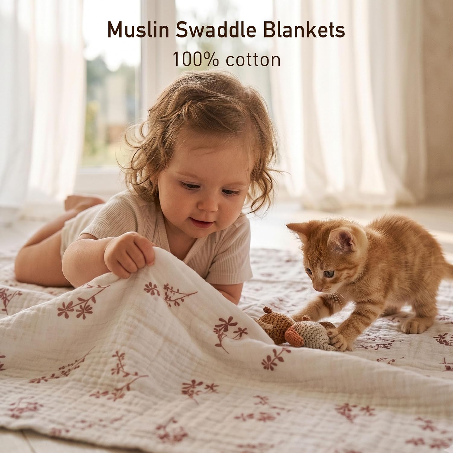 Detalle 2 de GLLQUEN Muslin Swaddle Blankets 3-Pack