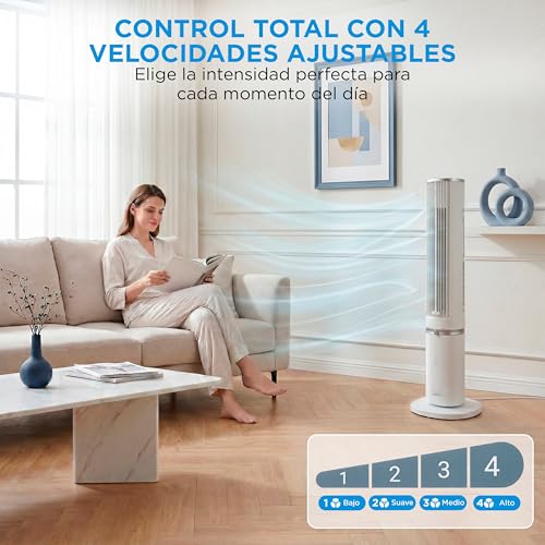 Thumbnail 12 de Ventilador Torre Midea con Mando y Aromaterapia: 4 Velocidades, Oscilación 90° y Sleep