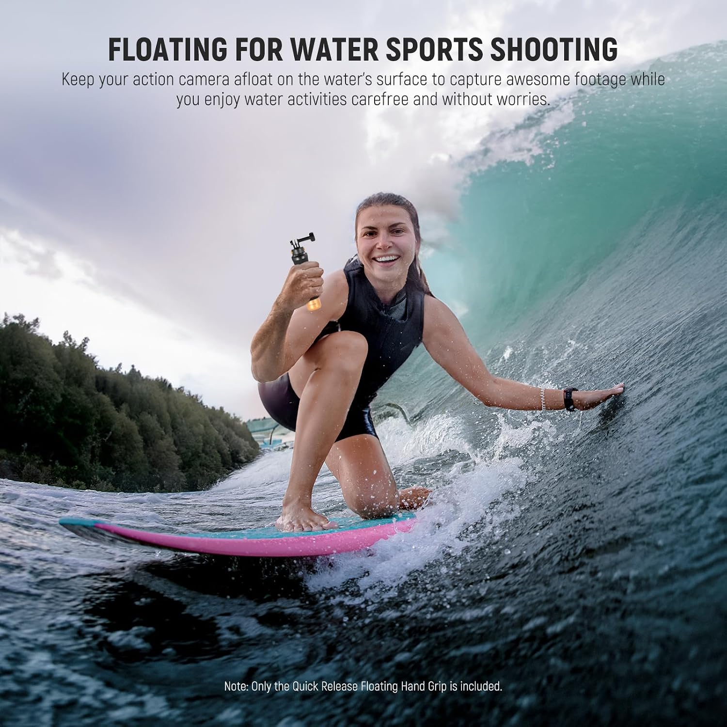 Thumbnail 1 de NEEWER Quick Release Floating Hand Grip for Action Camera (GP23) – Water-Ready Floating Handle with Detachable Mount