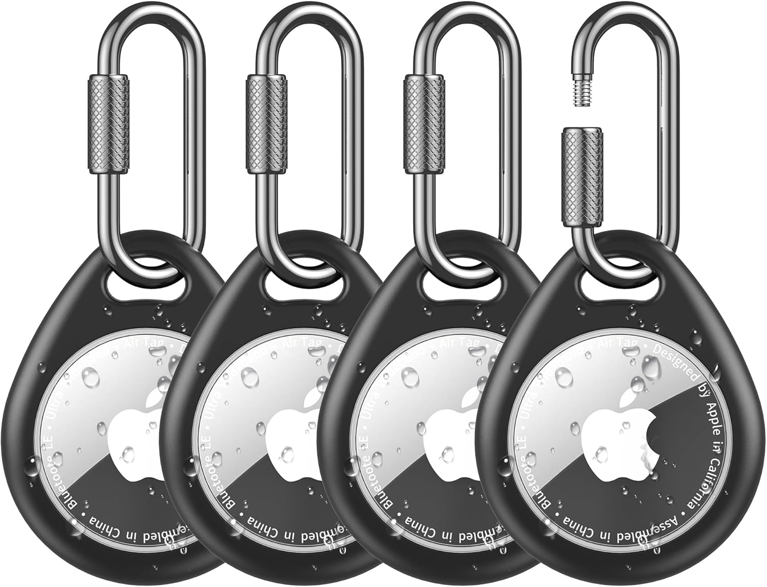 Thumbnail 6 de Air Tag Holder Keychain TPU Case + Metal Carabiner (4-Pack) for Apple Air Tag 1st/2nd Gen