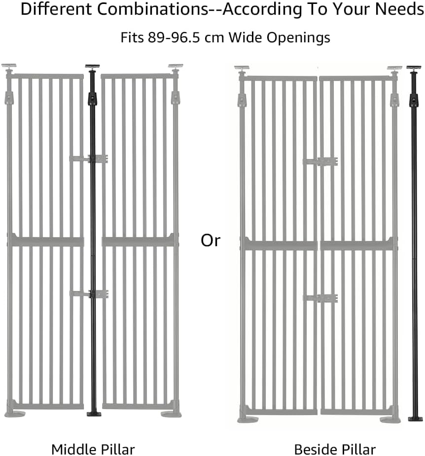 Detalle 2 de unipaws 218 cm High Extra Tall Cat Gate – Upgraded 3- Pillar Stability, Auto Close, No Drilling