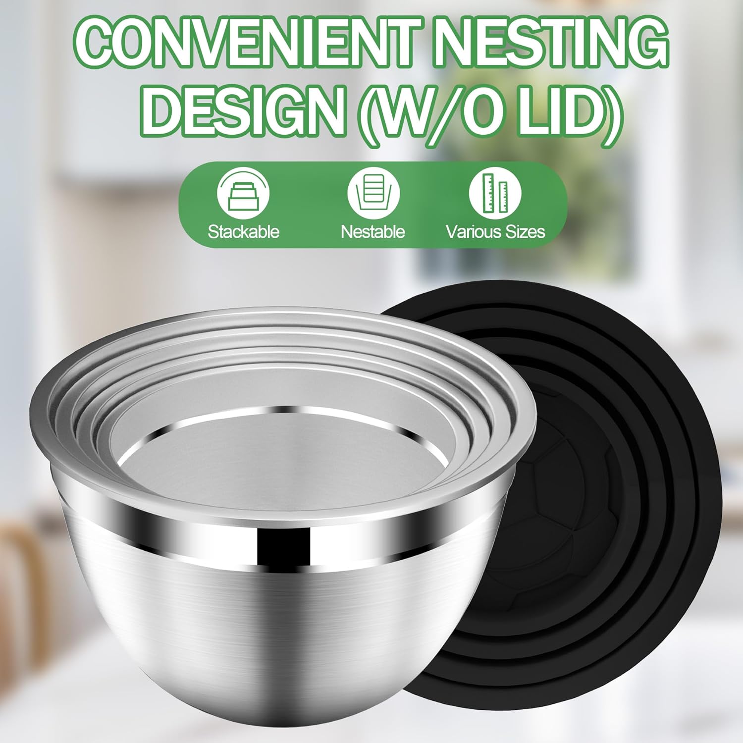 Detalle 2 de DUTZUN Mixing Bowls 4.5QT 🍽