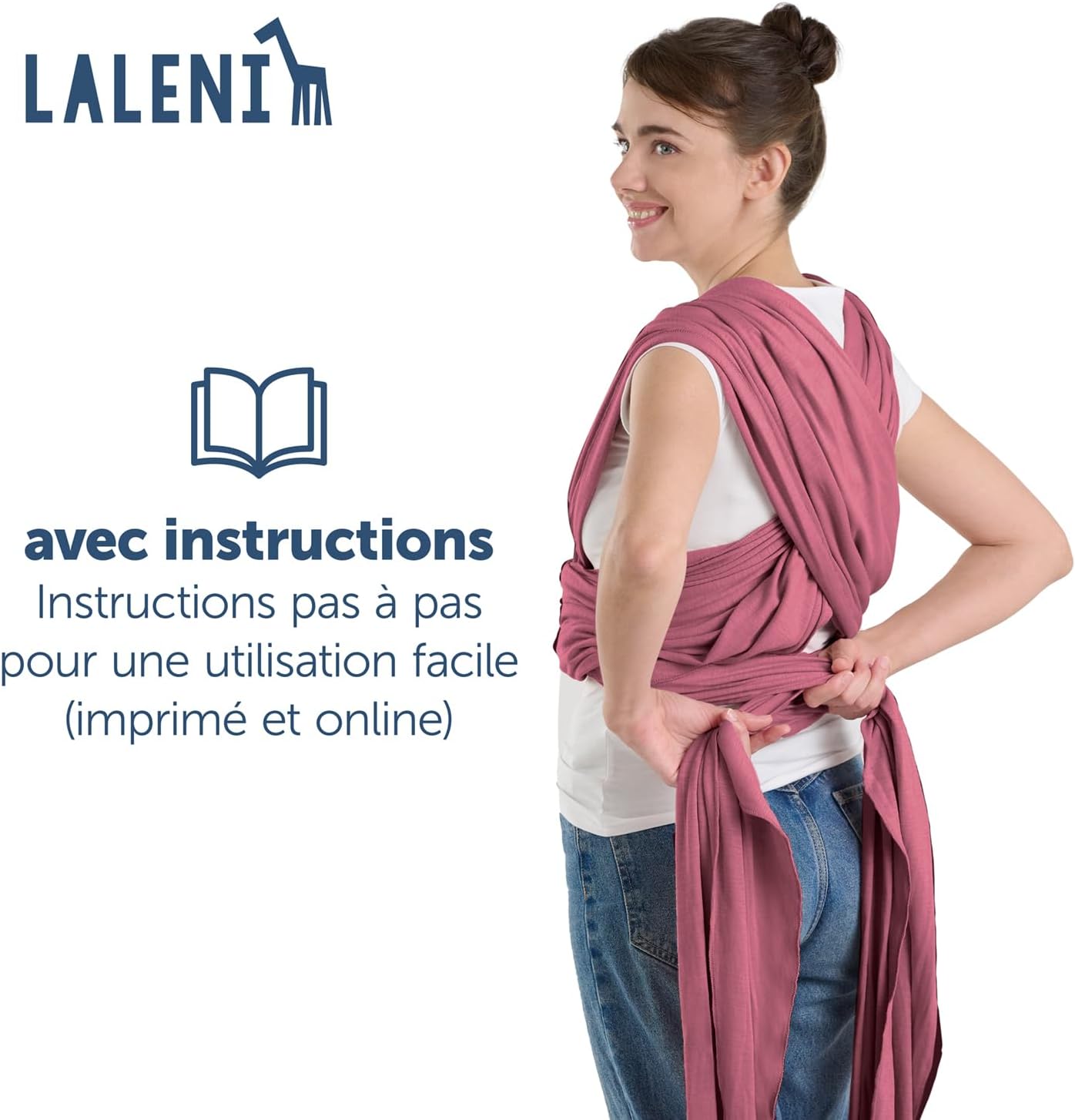 Thumbnail 6 de Laleni écharpe de portage bébé nouveau-né jusqu’à 15 kg en coton, rouge – portage physiologique