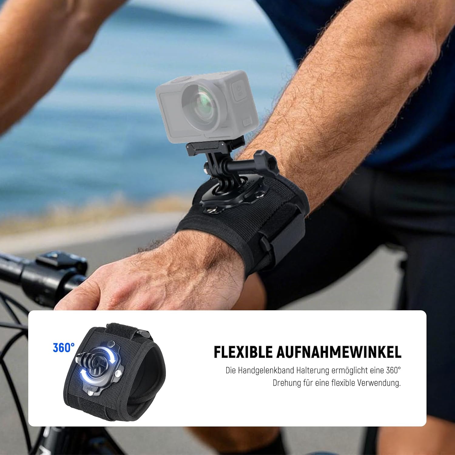 Thumbnail 4 de NEEWER Zubehör-Set für GoPro / Insta360 / DJI / AKASO: Schnellwechsel-Kopf-, Brust- & Handgelenkriemen (GP-75)