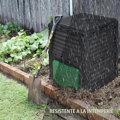 Detalle de VOUNOT Compostador Jardin 300L: compostera orgánica en plástico reciclado, con sistema de clic