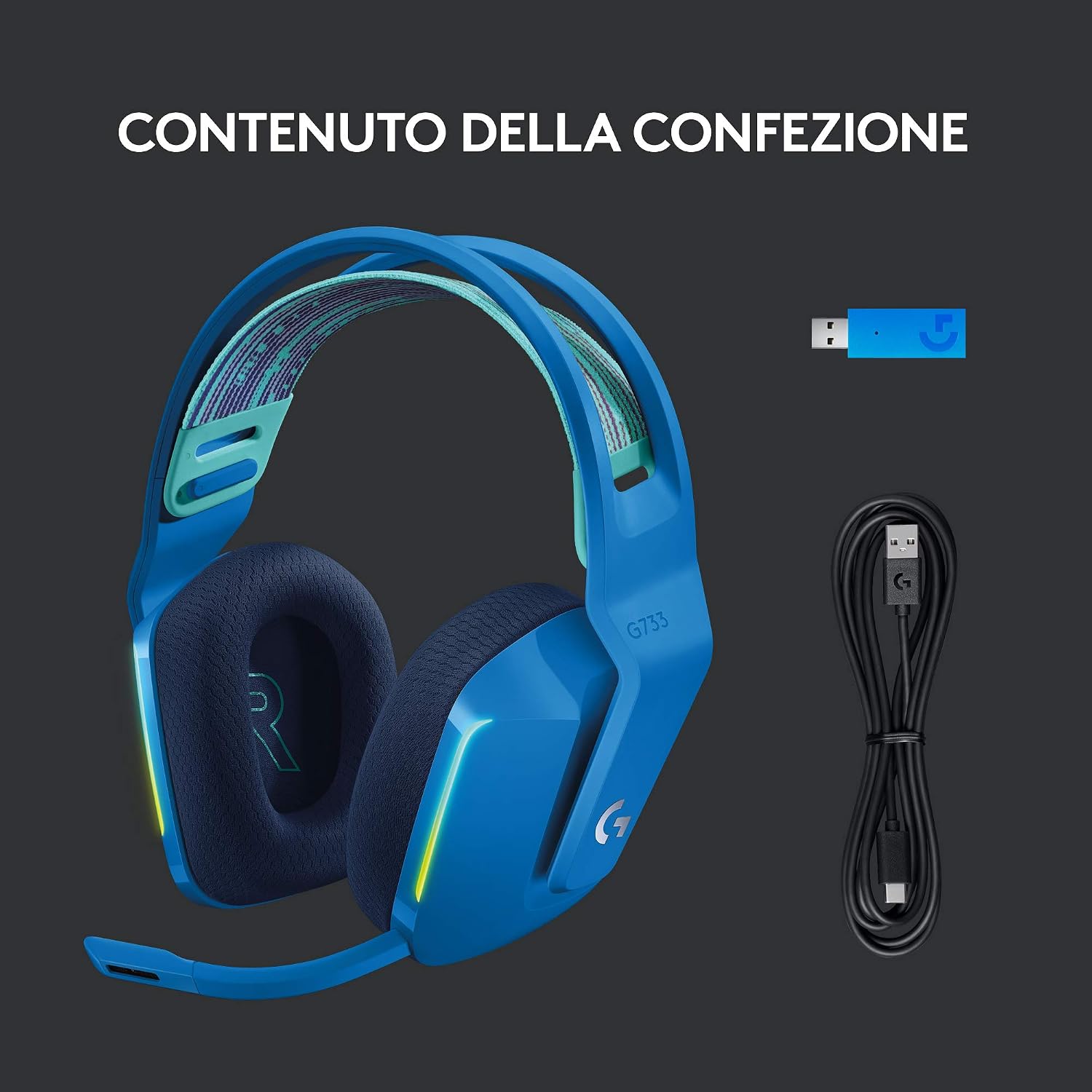 Detalle 2 de Logitech G733 cuffia wireless 29 ore