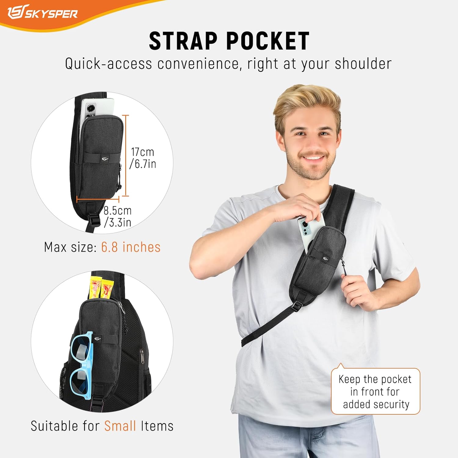 Thumbnail 4 de SKYSPER Sling Bag Anti Theft Crossbody Backpack – RFID, Lightweight & Durable for Hiking