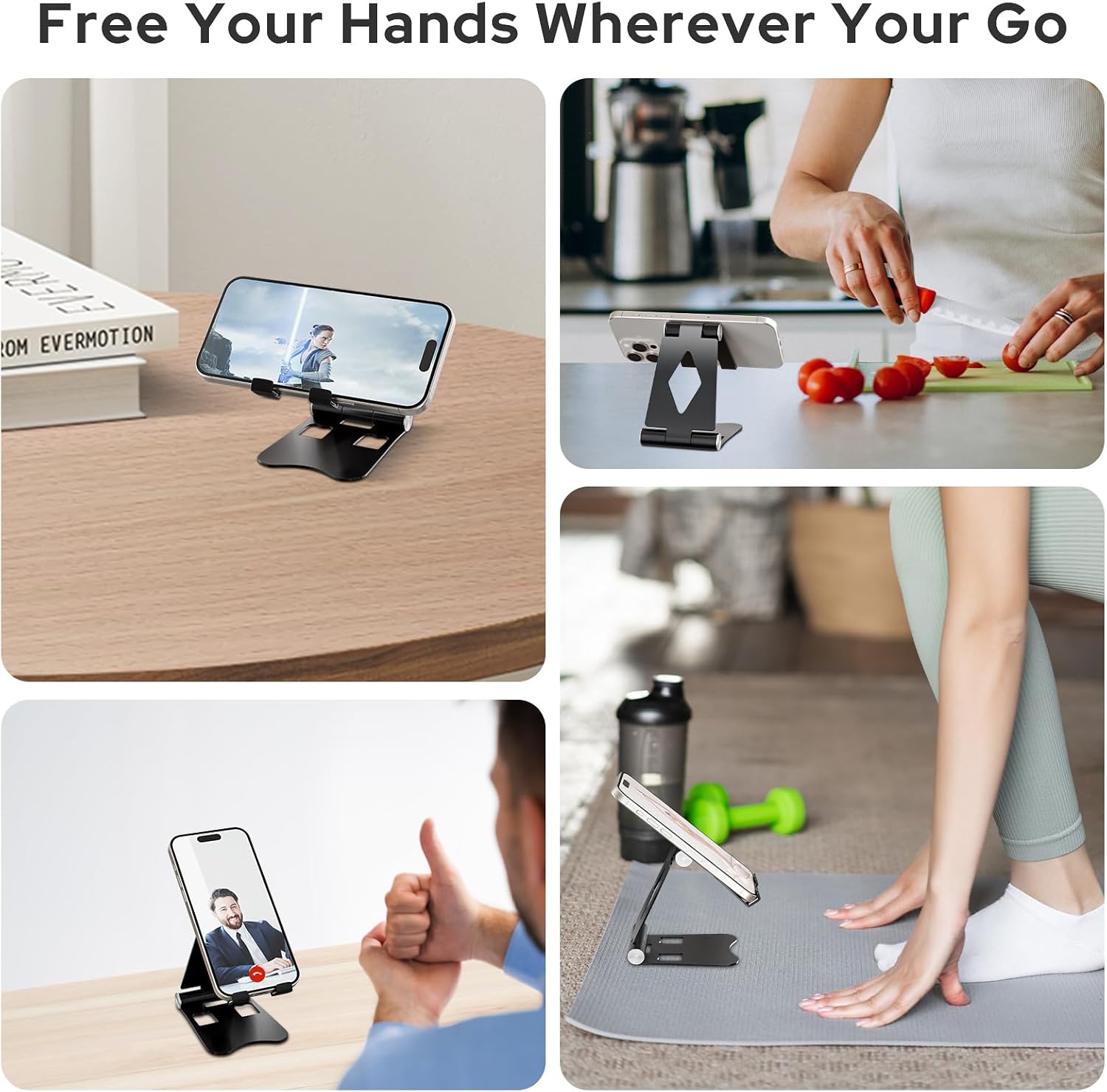 Thumbnail 6 de Zivacate Foldable Desk Phone Stand, 2 Pack, Adjustable Angle and Height