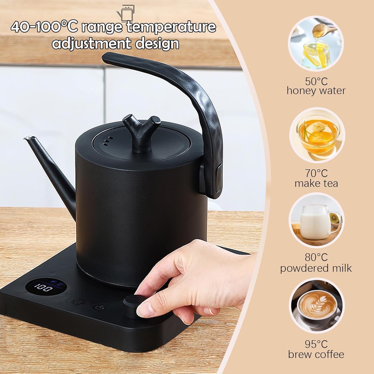 Thumbnail 5 de Hervidor de acero inoxidable 1L con control de temperatura ☕