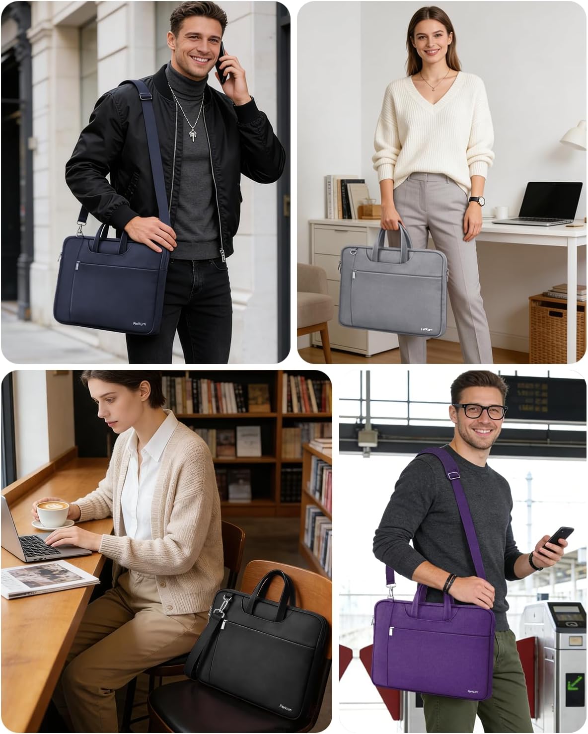 Detalle de Ferkurn laptop bag 15.6 inch grey sleeve