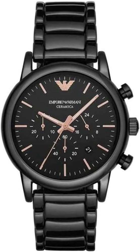 Detalle de Emporio Armani Orologio Uomo, movimento – Cassa in ceramica, cronografo al quarzo