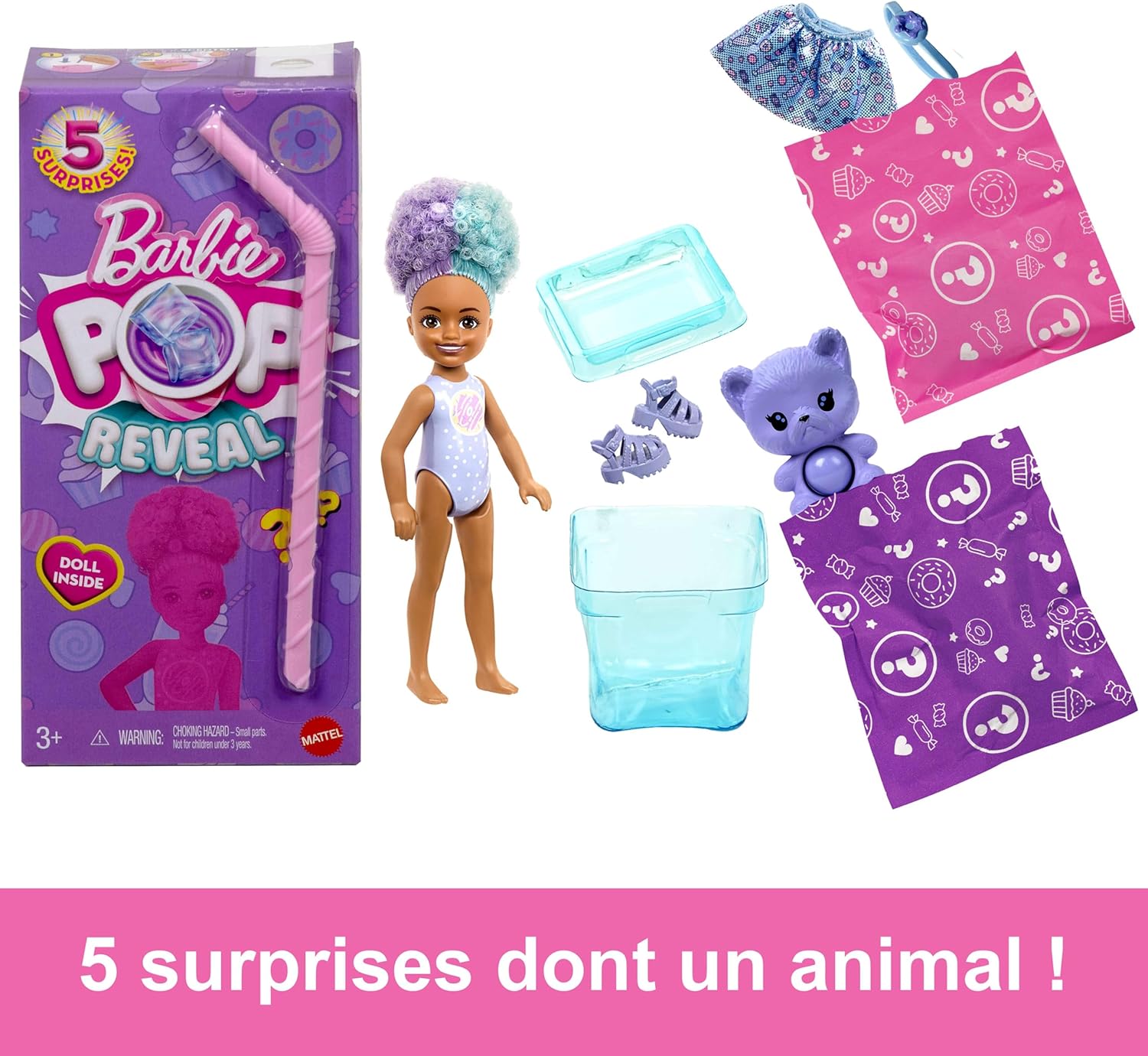 Thumbnail 2 de Barbie Poupée Pop Reveal Chelsea, série Treat — 5 surprises parfumées et accessoires variés