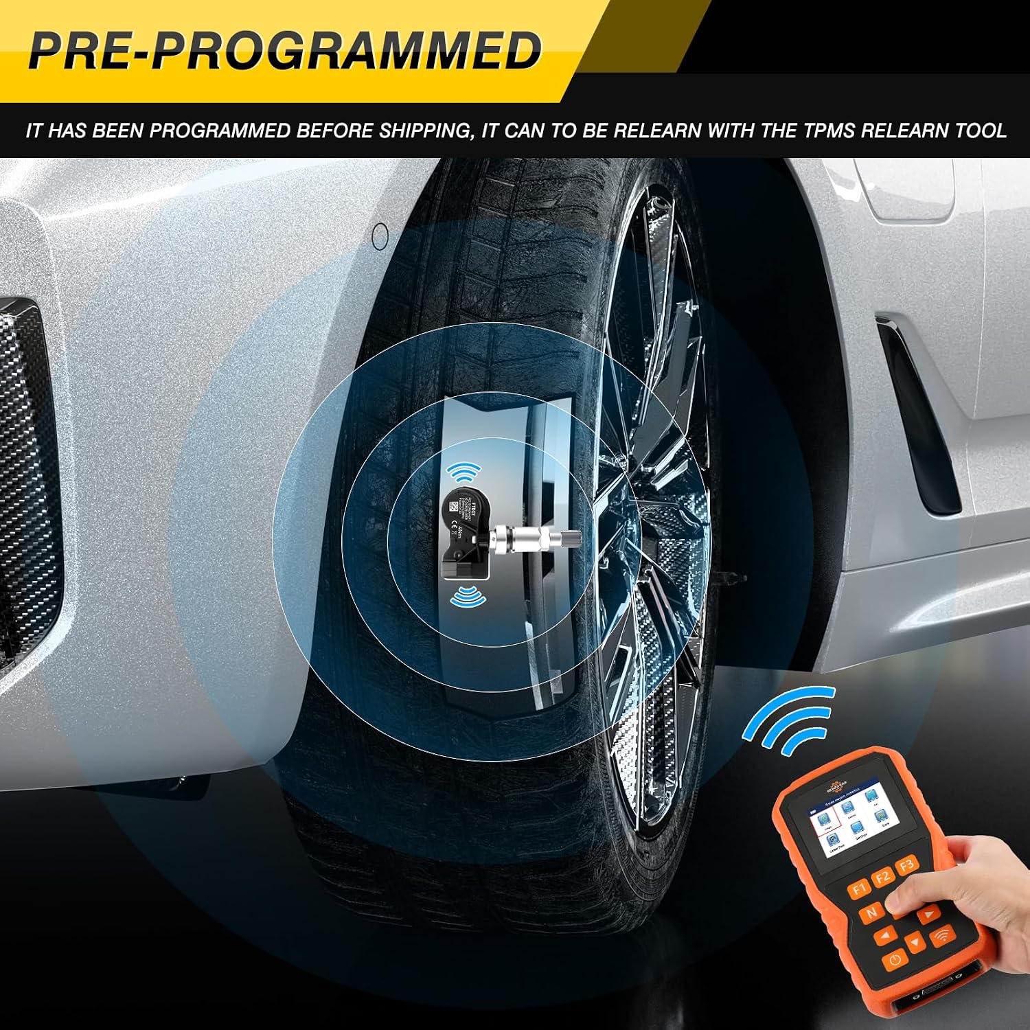 Detalle 2 de GEARLEADER 4PCS Multi-Protocol TPMS Tire Pressure Sensors for Ford (315 & 433MHz) – Snap-in Replacement